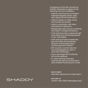 SHADDY GIFT VOUCHER
