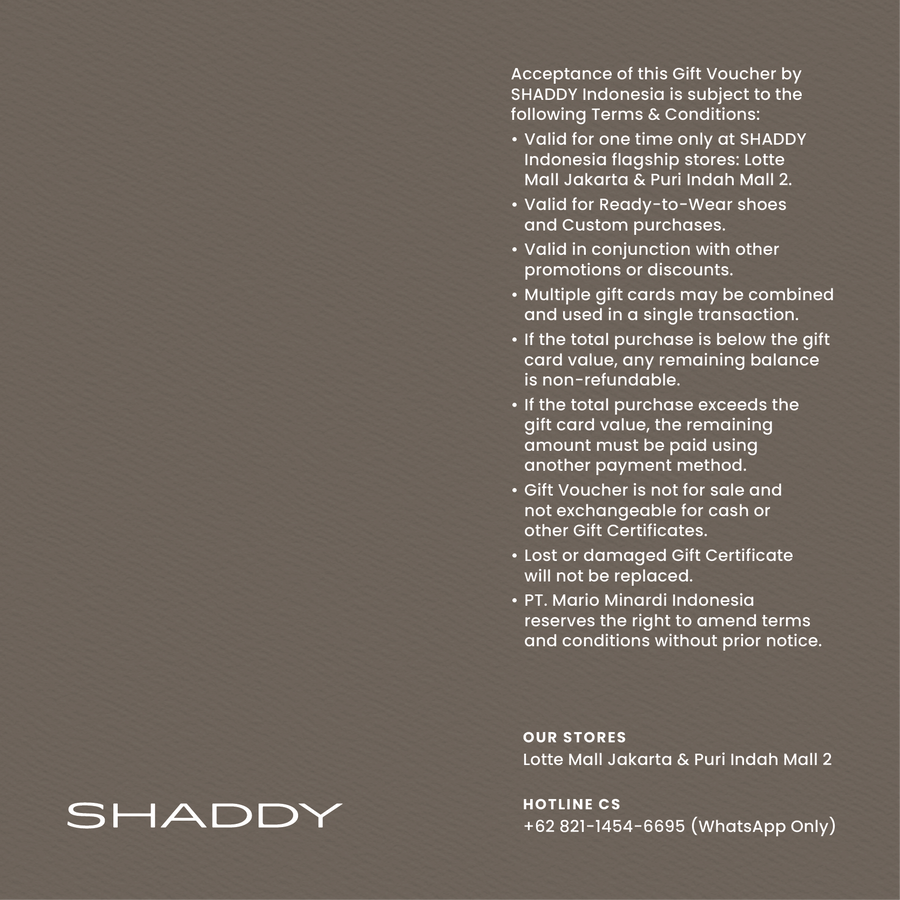 SHADDY GIFT VOUCHER